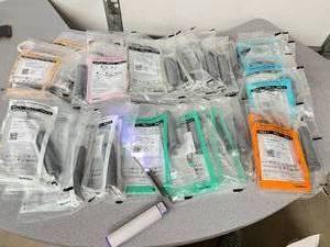 lot 23 image: $$$$ Large Lot of NEW Teleflex RUSCH TruLite Secure Single-Use Laryngoscope Handle-Blade Combination - High-Grade, Reinforced Plastic, Surgical Grade Stainless Steel Blades