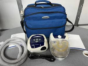 lot 83 image: ResMed S8 Series Elite II AutoSet Sleep Apnea CPAP Machine - Includes Carry Bag, Manual, Hose, Data Card, and Power Cord - Great Working Condition