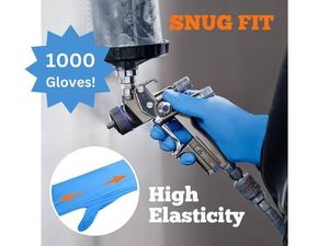 lot 107 image: MSRP $120  1 Case (1000 gloves) NEW Basic NGPF 7002 Synguard Latex-Free Powder-Free Protein-Free Nitrile Exam Gloves - Size Medium