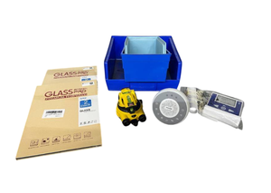 lot 70 image: Lot of Miscellaneous Items (Digital Monitor, White Noise Machine, Laser Level, Glass Screen Protector, &amp Storage Bins)