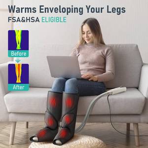 lot 21 image: QUINEAR Leg Massager with Heat and Air Compression,Foot and Calf Massager for Circulation and Pain,Compression Boots with 3modes and 3 Intensities - Like New Condition