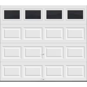 lot 2 image: Insulated White Garage Door with Windows, 100x700, Set of 2 Sections