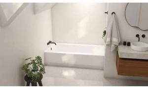 lot 4 image: ALOHA Porcelain Enameled Steel Bathtub 60in x 30in x 14-14in
