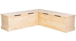 lot 5 image: Linon Norah Backless Nook Wooden Storage Bench, Unfinished