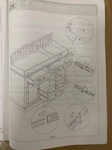 lot 6 image: White Baby Changing Table with Drawers and Rail
