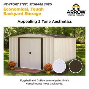 lot 8 image: Arrow Newport 10x8 ft Steel Backyard Storage Shed Kit