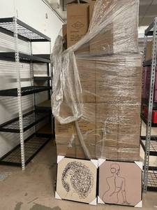 lot 10 image: Pallet of 18 x 18 Inch Modern Line Art Canvas Prints