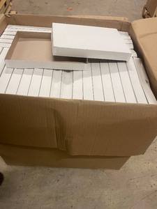 lot 26 image: Bulk Lot of White Shallow Cardboard Boxes