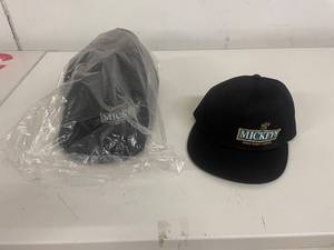 lot 27 image: 12 Mickeys Fine Malt Liquor Black Hats