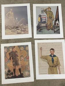 lot 55 image: Lot of Approximately 1000 Norman Rockwell Boy Scout Art Prints Assorted Designs