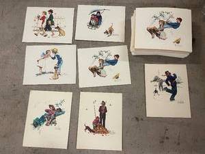 lot 56 image: Collection of Norman Rockwell Art Prints Illustrations