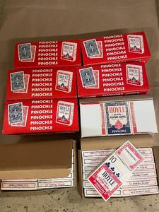 lot 72 image: Bulk Lot 95 Decks of Hoyle Pinochle Official Playing Cards in Boxes