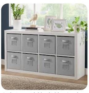 lot 84 image: Bayside Room Divider with 8 Storage Bins by Whalen