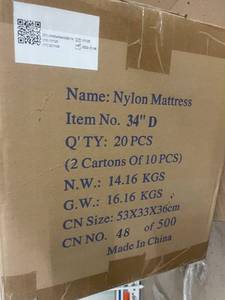 lot 112 image: 34 Inch Nylon Mattress