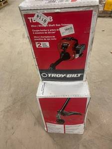 lot 120 image: Troy-Bilt TB25SB 25cc Straight Shaft Gas Trimmer in Sealed Box UNTESTED
