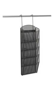 lot 122 image: Safco 5578BL Black Onyx Mesh Hanging Magazine Rack