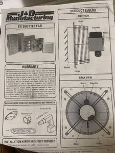 lot 123 image: J&D Manufacturing ES Shutter Fan with Guard and Capacitor