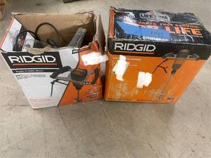 lot 130 image: Lot of 2 UNTESTED Ridgid Paddle Mud Mixers with Soft Start Technology
