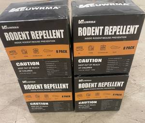 lot 133 image: Lot of 4 Boxes VEUVRMA Rodent Repellent 8-Pack for RV, Home, Boat, Storehouse