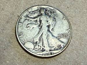 lot 21 image: 1943 Walking Liberty Half Dollar