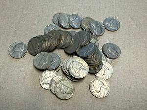 lot 22 image: 50 1930s & 1940s Jefferson Nickles