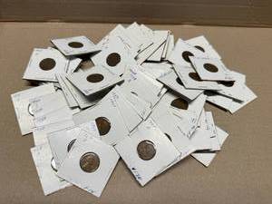 lot 36 image: 64 1950s Wheat Pennies in Holders