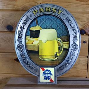 lot 31 image: Pabst Blue Ribbon corded plastic advertising light � oval transparency