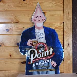 lot 40 image: Point Brewery pointy head sign signed by John Zappa