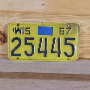 1967 Wisconsin embossed plate