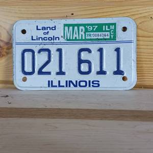 lot 45 image: Illinois embossed plate 1997 Land of Lincoln � 7 inches