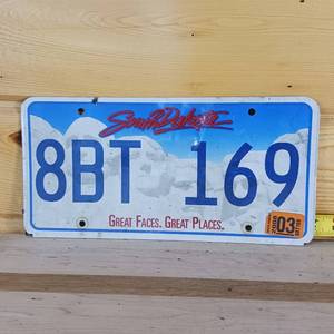 lot 71 image: South Dakota 2003  Flat License Plate full size