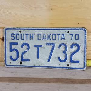 lot 75 image: 1970 Embossed South Dakota License Plate full size