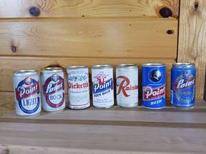 lot 77 image: 7 can lot � Point, Picketts and Rainier � also old school pull tabs opened from bottom