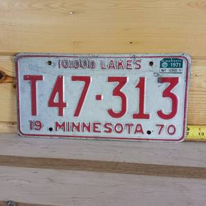 lot 103 image: 1970 Embossed Full Size Plate from Minnesota