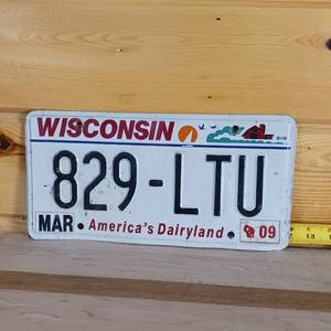 lot 108 image: 2009 Wisconsin License Plate