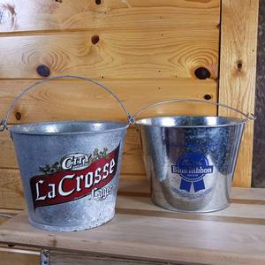 lot 111 image: Two Ice Buckets � PBR and Lacrosse Lager