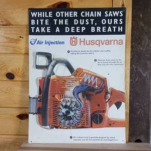 lot 123 image: Husqvarna Plastic Poster � about 18 inches