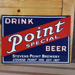 lot 132 image: Metal Sign � Drink Point Special Beer � of Stevens Point Brewery