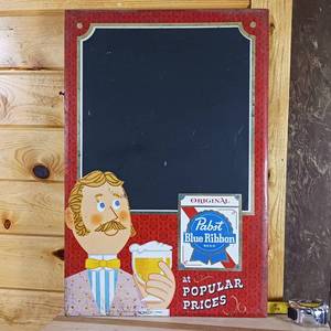 lot 136 image: Original Pabst Blue Ribbon Sign Chalkboard � Vintage � 17 inches wide