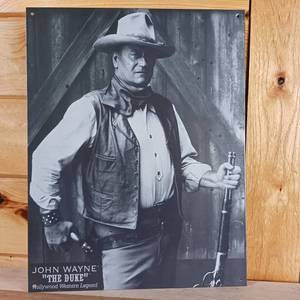 lot 144 image: Metal Sign The Duke 12.5 inches wide � John Wayne Collectible