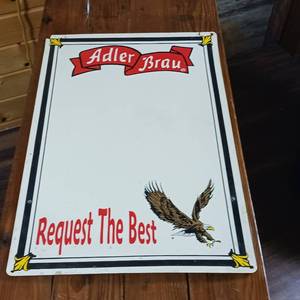lot 147 image: Plastic sign � Adler Brau � for writing menu � Request the best