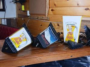 lot 170 image: Lot of 3 Vintage Beer Lights � Iriquos and House of Heileman Old Style Lager