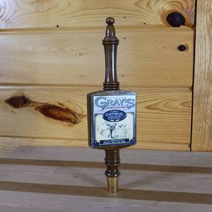 lot 175 image: 10 inch Wooden Grays Brewing Co. Tap � Oat meal stout