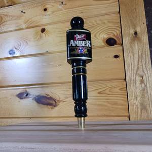 lot 178 image: Point Classic Amber Wood painted black Beer Tap � Brass colored bottom fitting � 11 � inches tall