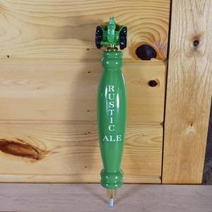 lot 181 image: Green Tractor Rustic Ale Beer Tap Hand � John Deere Green Color, large about 12 � inches tall