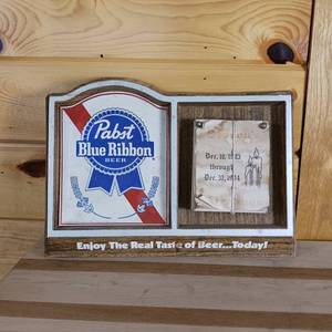 lot 188 image: Enjoy the Real Taste of Beer Today  - Unused Calendar from 1984 Seasons Greetings � Vintage Pabst Blue Ribbon Beer