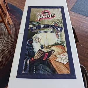 lot 193 image: Point Cloth Fabric Wall Hanging Banner � Like New � St. Benedicts Winter Ale