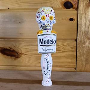 lot 218 image: Modelo Especial Sugar Skull Beer Tap Handle � How cool is that Day of the Dead