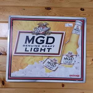 lot 221 image: Metal MGD Miller Genuine Draft Light Advertising Sign � Live responsibly