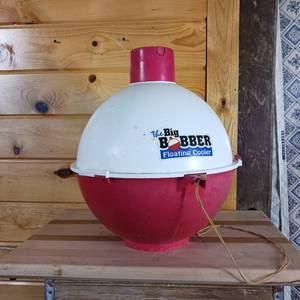 lot 231 image: The Big Bobber Floating Cooler � 13.5 inches in Diameter � Creative Sales Company � Height is 16 inches.